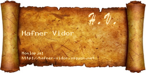 Hafner Vidor névjegykártya